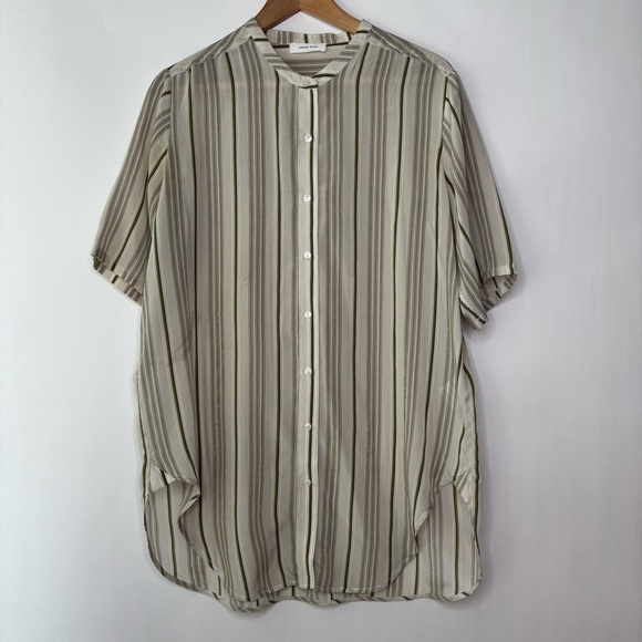 ANINE BING Stripes 100% Silk Blouse size XS - Picture 1 of 9